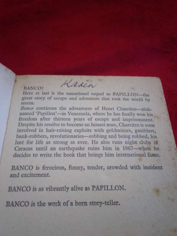 BANCO The Further Adventures of Papillon - Henri Charriere 1975 Paperback