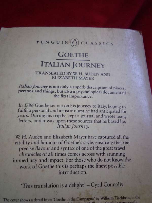GOETHE - Italian Journey 1786 - 1788 (1985 Paperback)