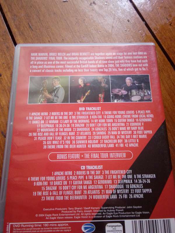 The Shadows The Final Tour 2 Disc DVD