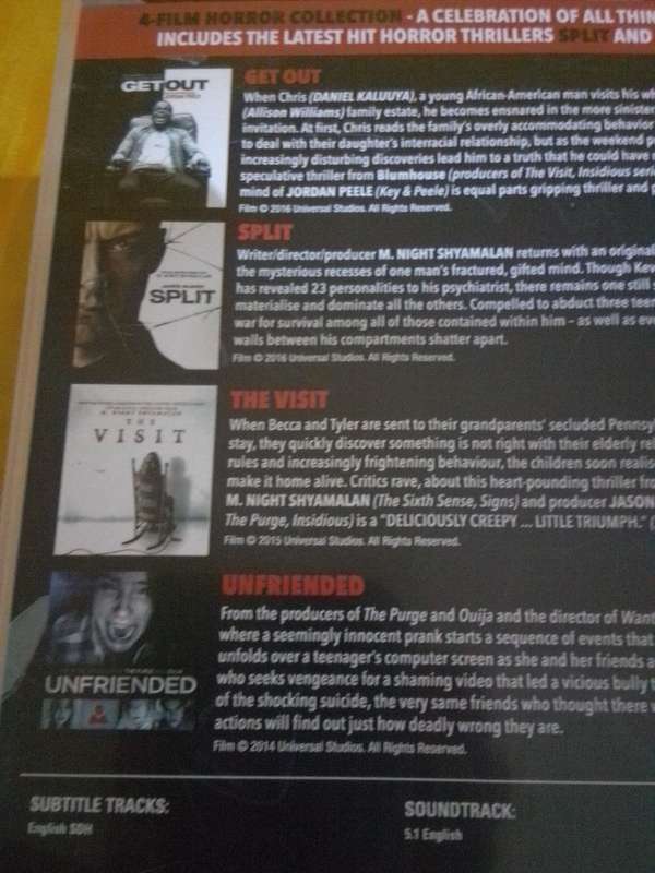 BLUMHOUSE HORROR COLLECTION 4 DISC DVD BOXSET