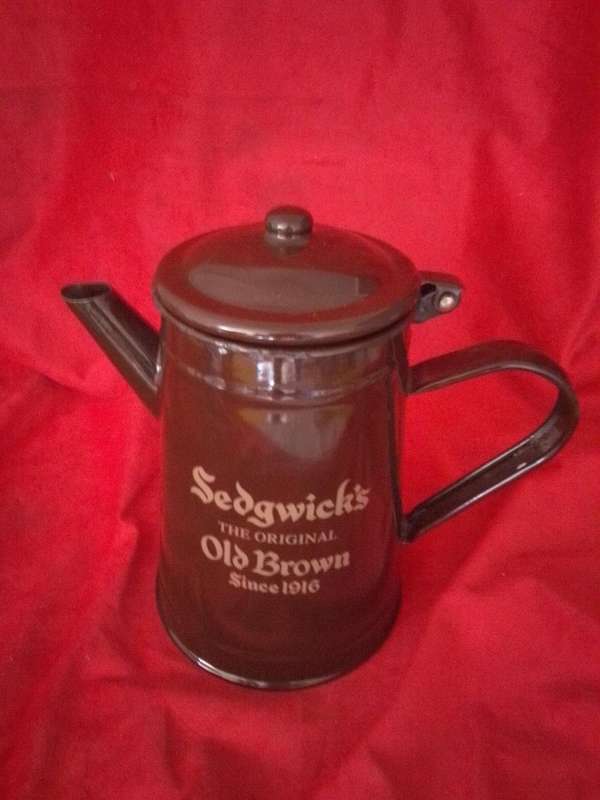 Sedgwicks Old Brown 100 Years Enamel Pot
