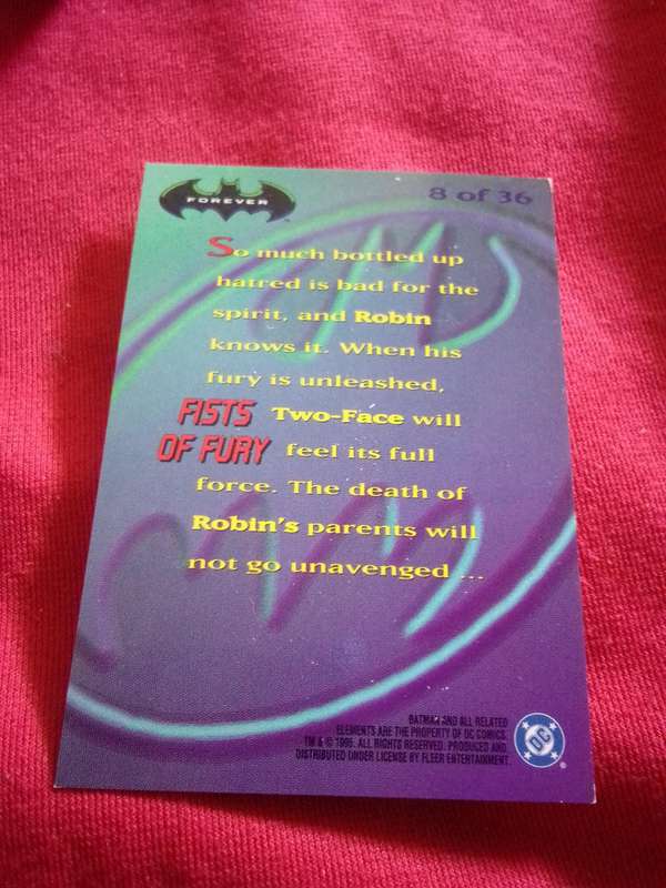 1995 Batman Forever #8 Silver Foil 3D Trading Card