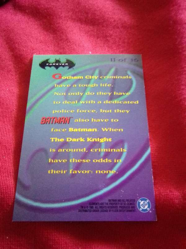 1995 Batman Forever #11 Silver Foil 3D Trading Card