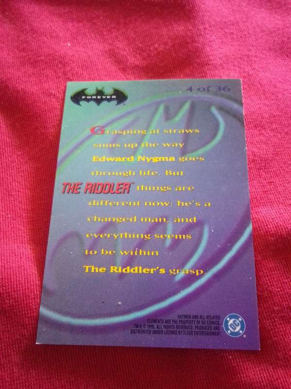 1995 Batman Forever #4 Silver Foil 3D Trading Card