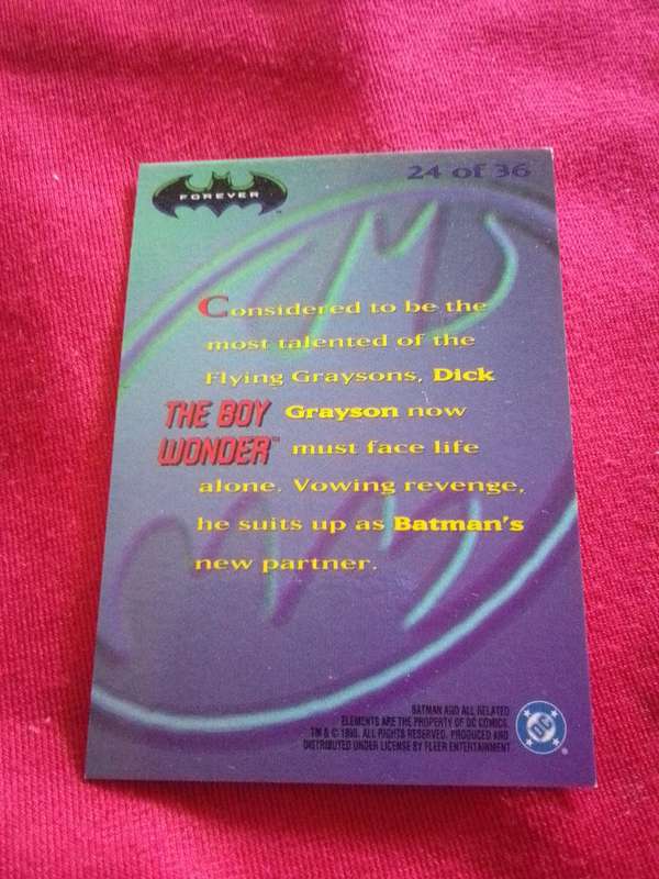 1995 Batman Forever #24 Silver Foil 3D Trading Card