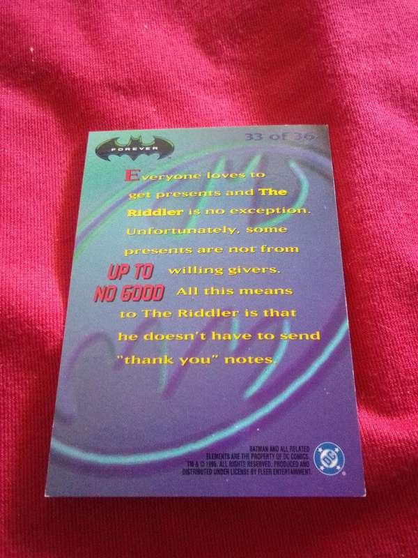 1995 Batman Forever #33 Silver Foil 3D Trading Card