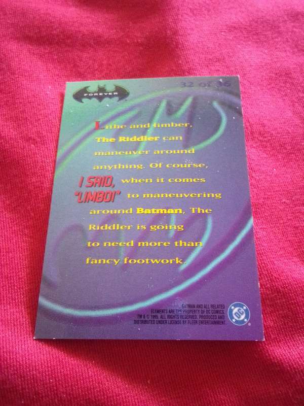 1995 Batman Forever #32 Silver Foil 3D Trading Card