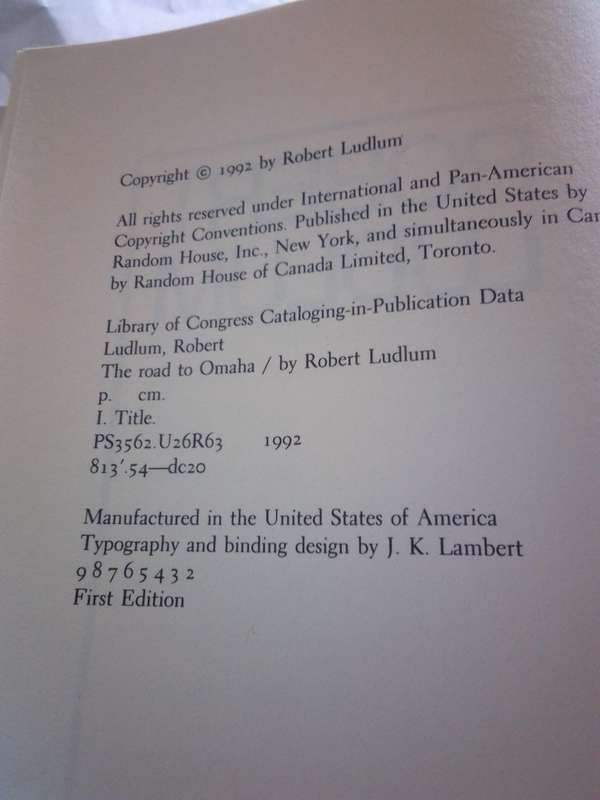 Robert Ludlum 1992 First Edition Hardcover - The Road To Omaha