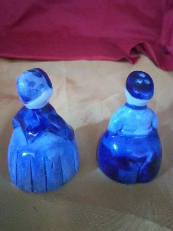 Vintage Blue & White Salt & Pepper Set