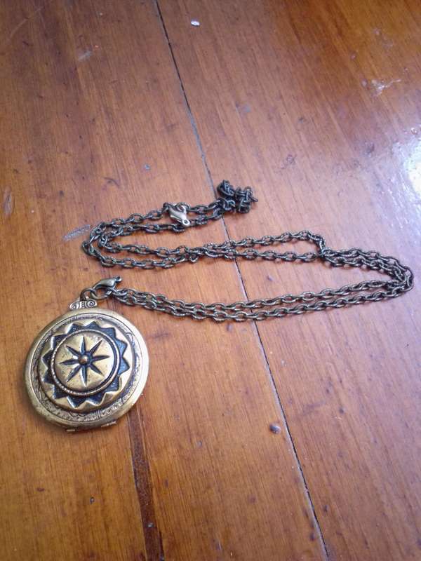 Stunning Vintage Brass Pendent Locker Necklace