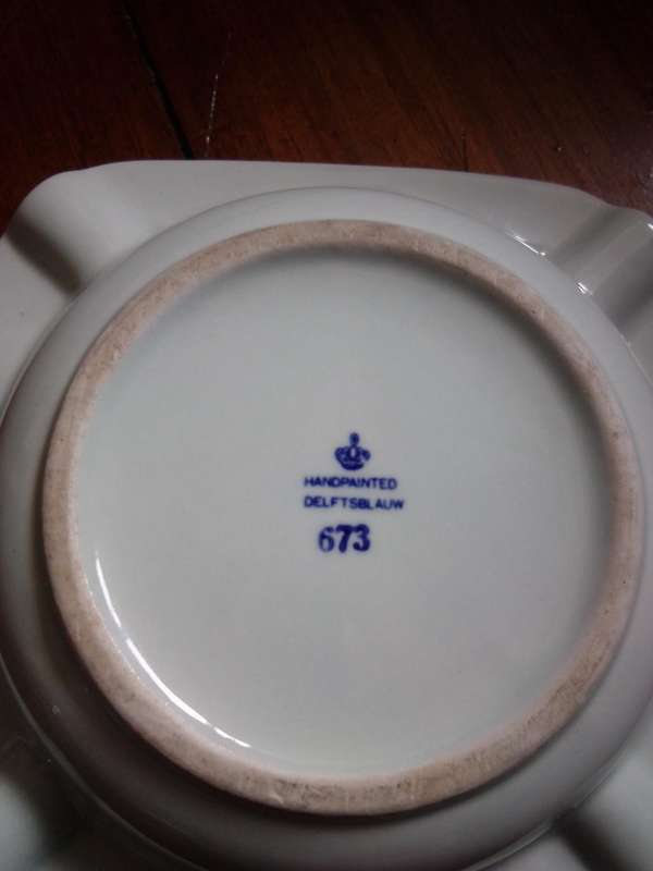 Hand Painted Blue & White Delft Ashtray