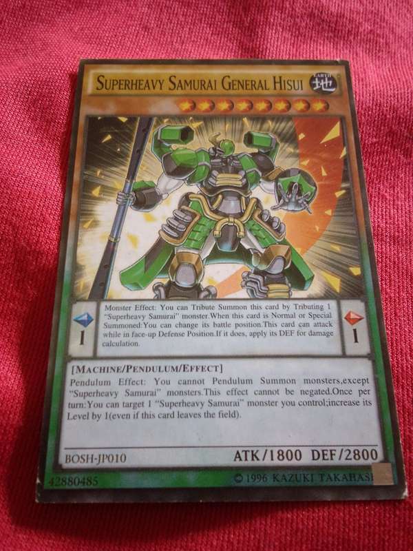 1996 Konami Yu-Gi-Oh Trading Card 'Superheavy Samurai General Hisui'