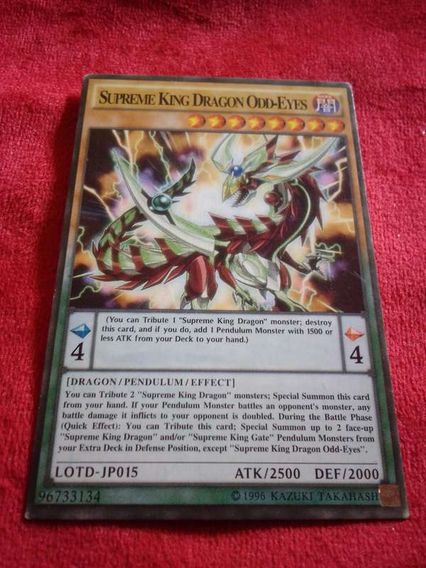 1996 Konami Yu-Gi-Oh Trading Card 'Supreme King Dragon Odd-Eyes