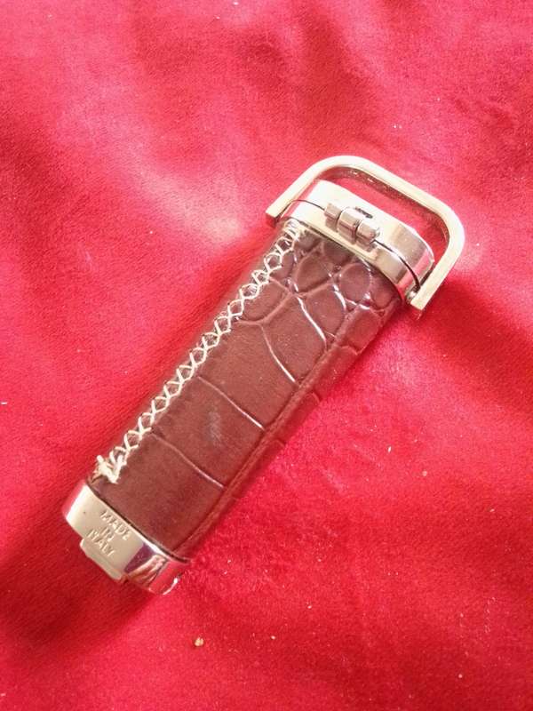 Fendi Italy Leather Covered Lighter Holder