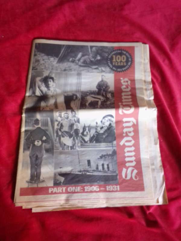 Sunday Times 100 Years Celebrating The Best Of - Part One 1906 - 1931 Newspaper