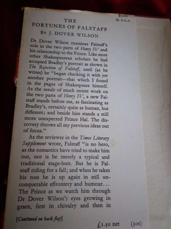 The Fortunes of Falstaff 1970 Hardcover