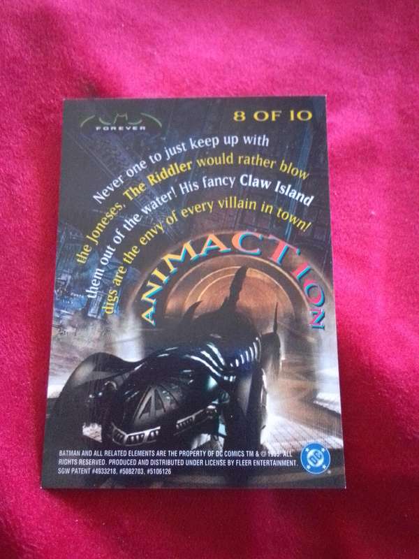 1995 Batman Forever 8 of 10 Trading Card