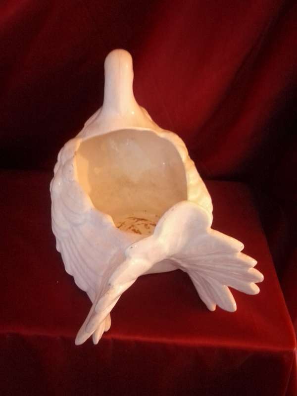 Large Vintage Faiarte Ceramic Dove Planter