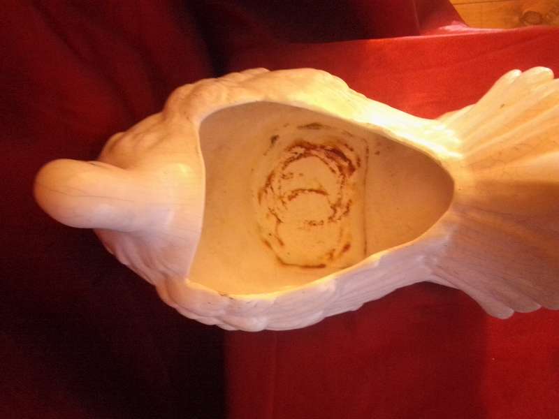 Large Vintage Faiarte Ceramic Dove Planter