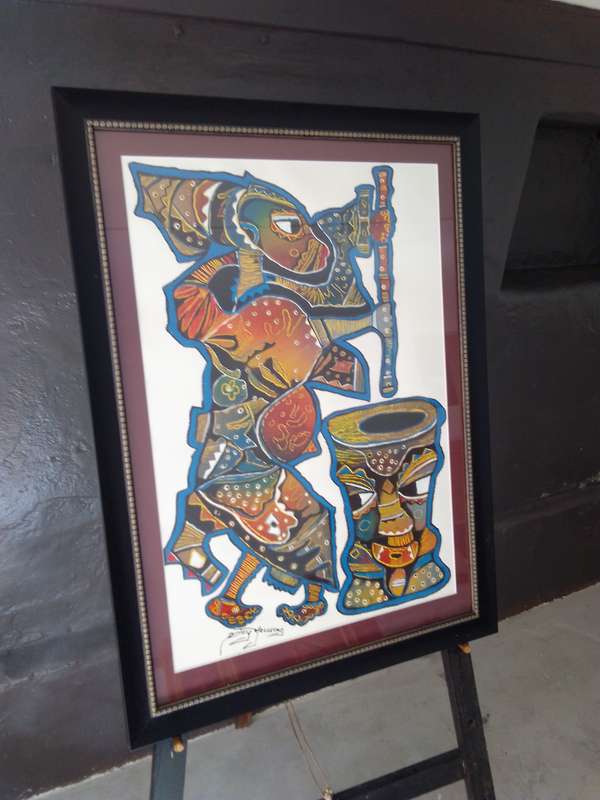 Famous SA Artist Billy Molokeng (1949 - ) Mixed Medium on Fabriano Cotton - Signed