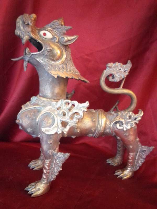 Large (Heavy) Highly Detailed Vintage Brass & Bronze Chinese Imperial Dragon
