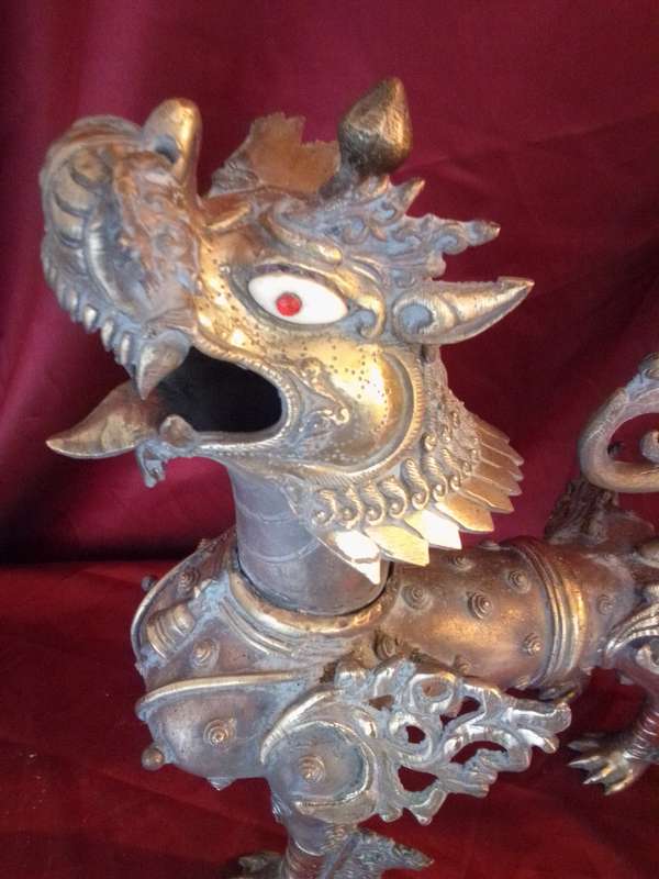 Large (Heavy) Highly Detailed Vintage Brass & Bronze Chinese Imperial Dragon