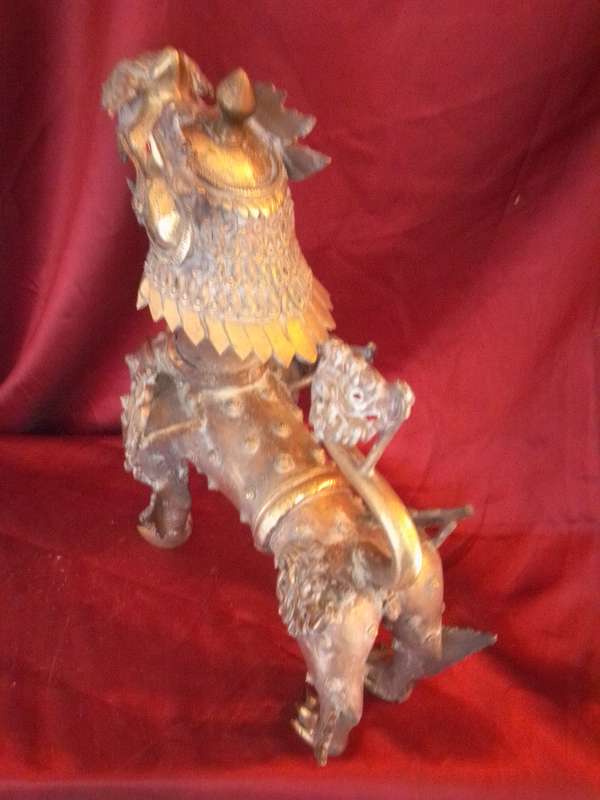 Large (Heavy) Highly Detailed Vintage Brass & Bronze Chinese Imperial Dragon