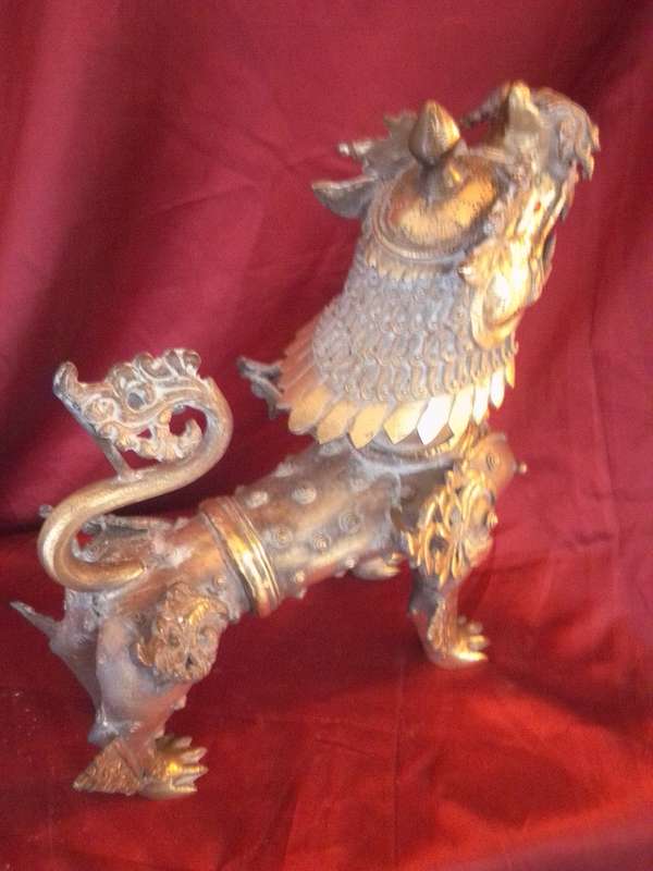 Large (Heavy) Highly Detailed Vintage Brass & Bronze Chinese Imperial Dragon
