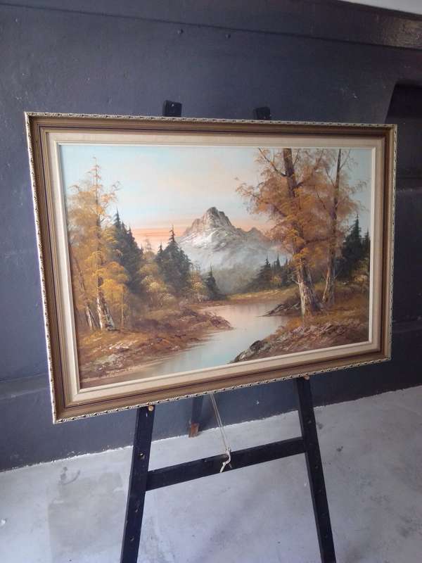 Popular American Artist George Whitman (1944 - ) Oil on Board 'Landscape' Signed