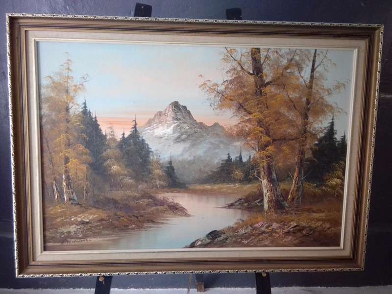 Popular American Artist George Whitman (1944 - ) Oil on Board 'Landscape' Signed