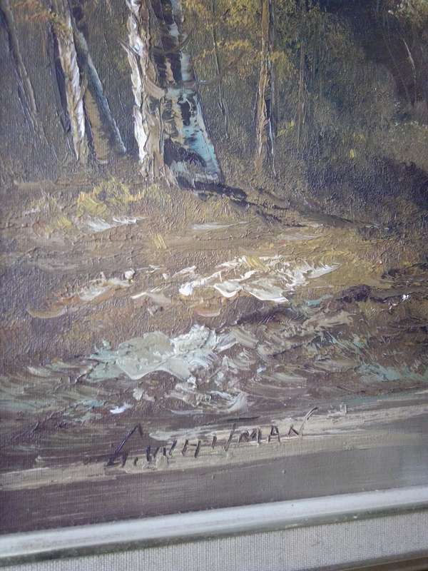 Popular American Artist George Whitman (1944 - ) Oil on Board 'Landscape' Signed