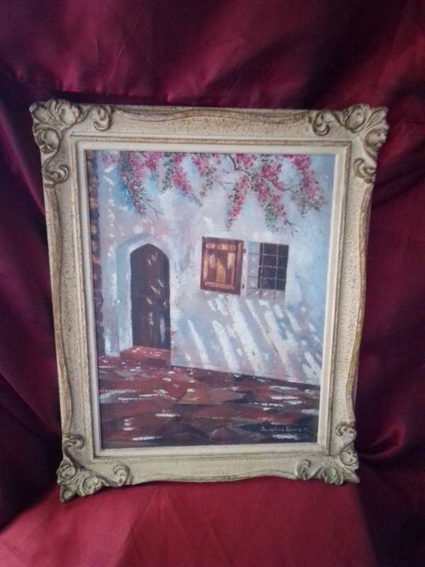 Rare Oil on Board by 20th-C SA Artist Madeleine Rogers - Signed & Dated 75