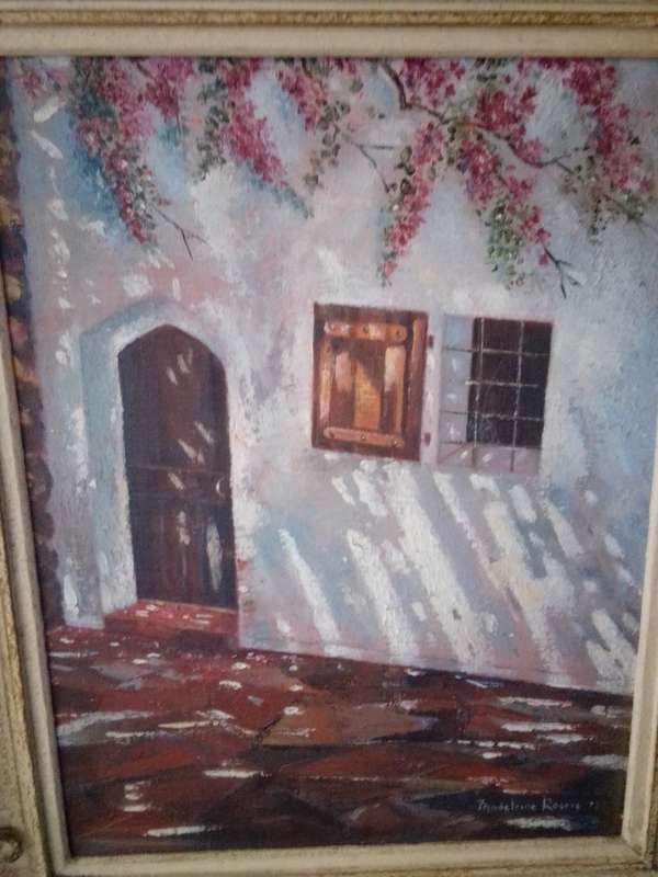 Rare Oil on Board by 20th-C SA Artist Madeleine Rogers - Signed & Dated 75