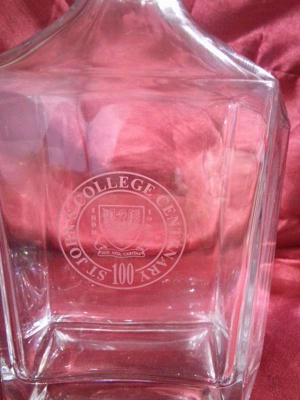 St John's College 100 Centenary 1898 - 1998 Glass Decanter (Mint Condition)