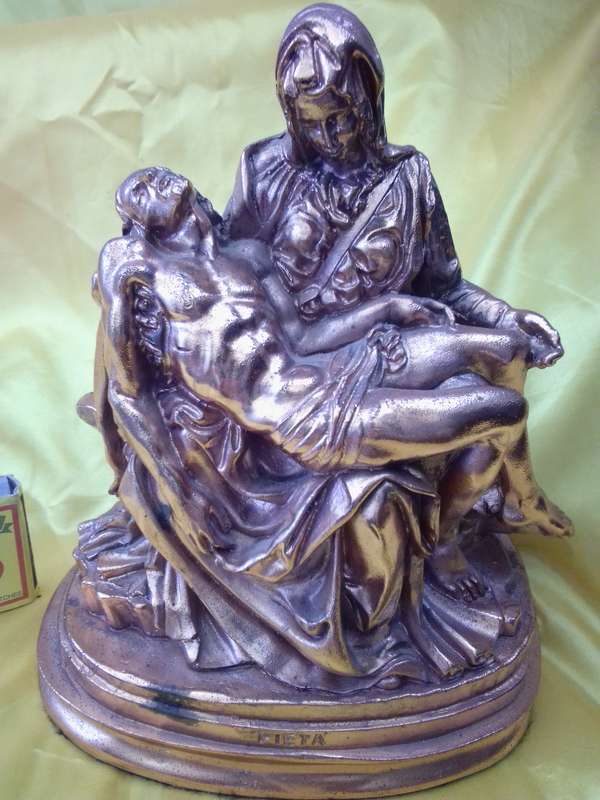 Circa 1920's - 40's Michelangelo's 'Pieta' Copper Layered Statue