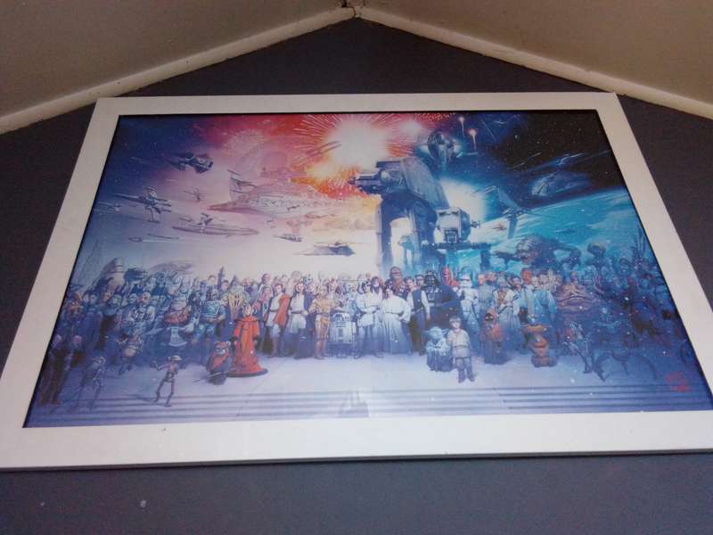 Large Framed Star Wars Universe Poster by Japanese Artist Tsuneo Sanda - Signed