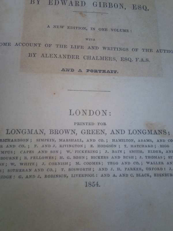 Circa 1854 The Decline & Fall of the Roman Empire - Edward Gibbon