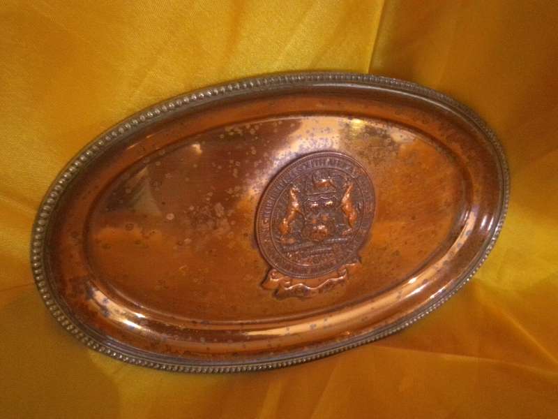 The British South African Company Incorporated by Royal Charter Medallion Inserted copper Dish