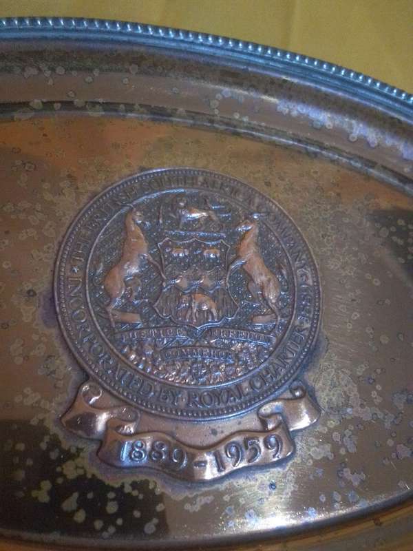 The British South African Company Incorporated by Royal Charter Medallion Inserted copper Dish