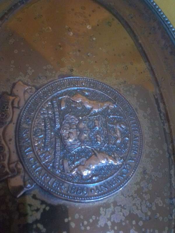 The British South African Company Incorporated by Royal Charter Medallion Inserted copper Dish