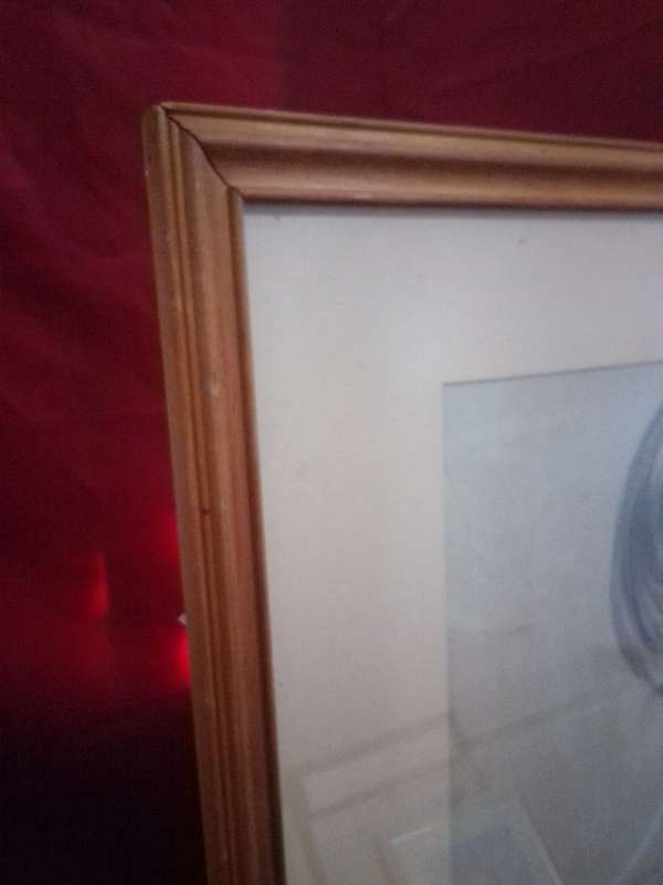 Glass Framed Pencil / Charcoal Drawing of a Young Woman Signed & Dated 1960