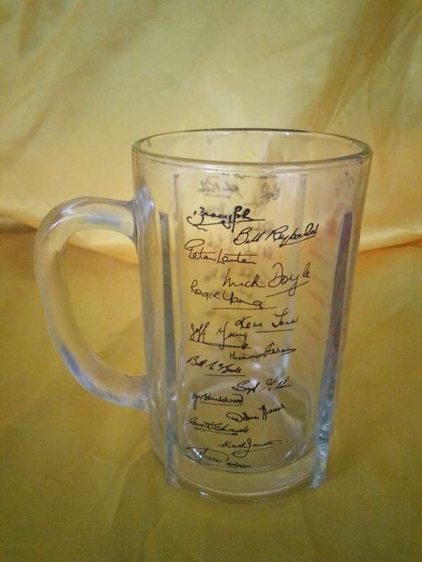 Rare 1968 Lions Rugby Tour Glass Tankard With Team & Management Signatures