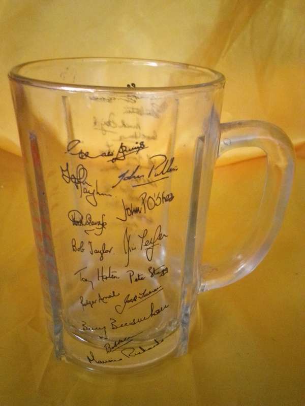 Rare 1968 Lions Rugby Tour Glass Tankard With Team & Management Signatures