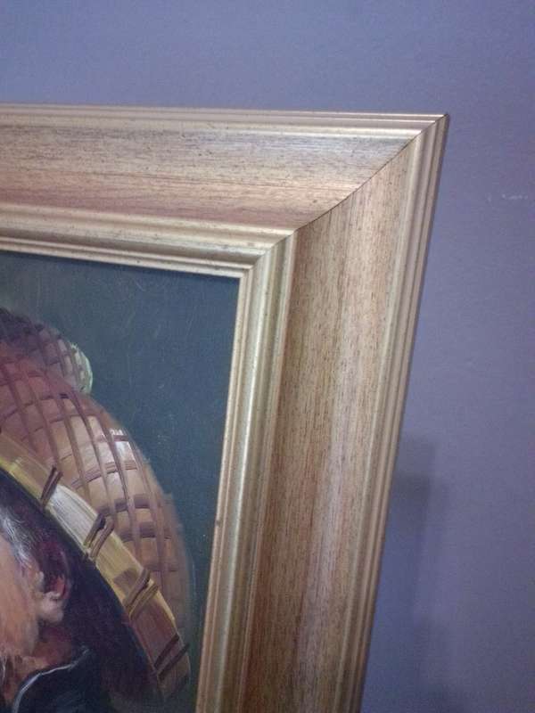 Oil on Board by Chinese Artist H. Cheang (1910 - 198 ?) Old Man Smoking Opium Pipe