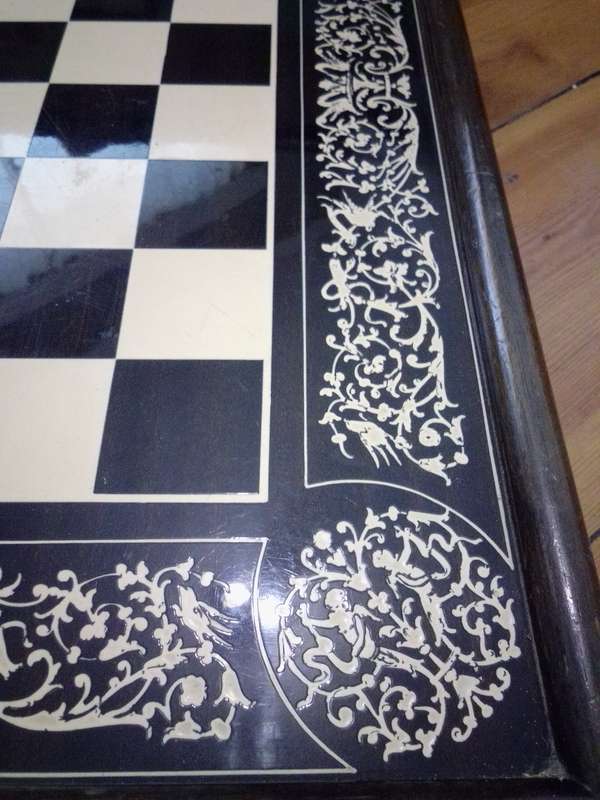 Stunning Art Nouveau Inlaid Chess Board