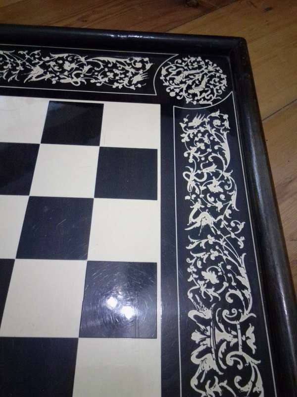 Stunning Art Nouveau Inlaid Chess Board
