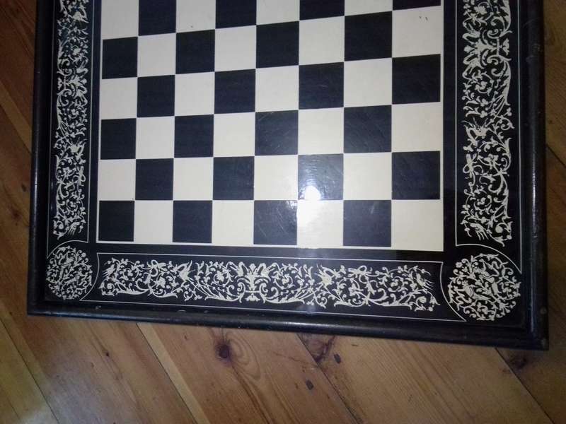 Stunning Art Nouveau Inlaid Chess Board