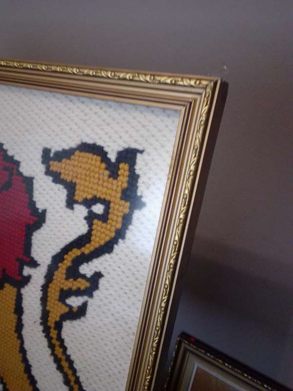 Large Stunning Vintage Lions Coat of Arms Tapestry
