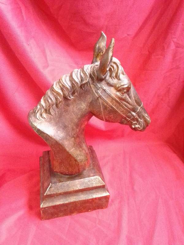 Large Resin Handpainted Horse Bust