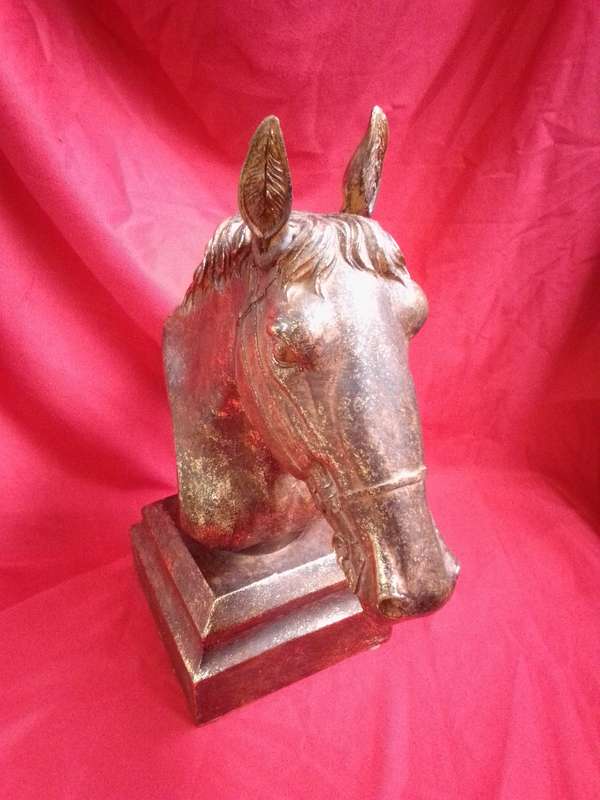 Large Resin Handpainted Horse Bust